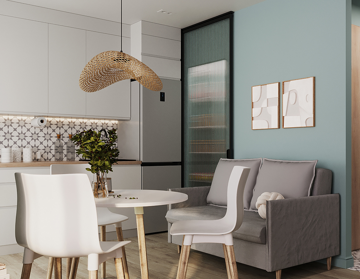 Стильная кухня-гостиная в скандинавском стиле 3